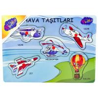 Ahşap Tutmalı Kara ve Hava Taşıtları Puzzle